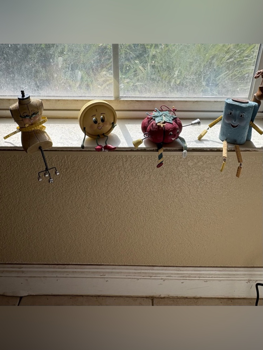 Vintage Sewing Themed Decorative Decor  - Red, Yellow, Blue